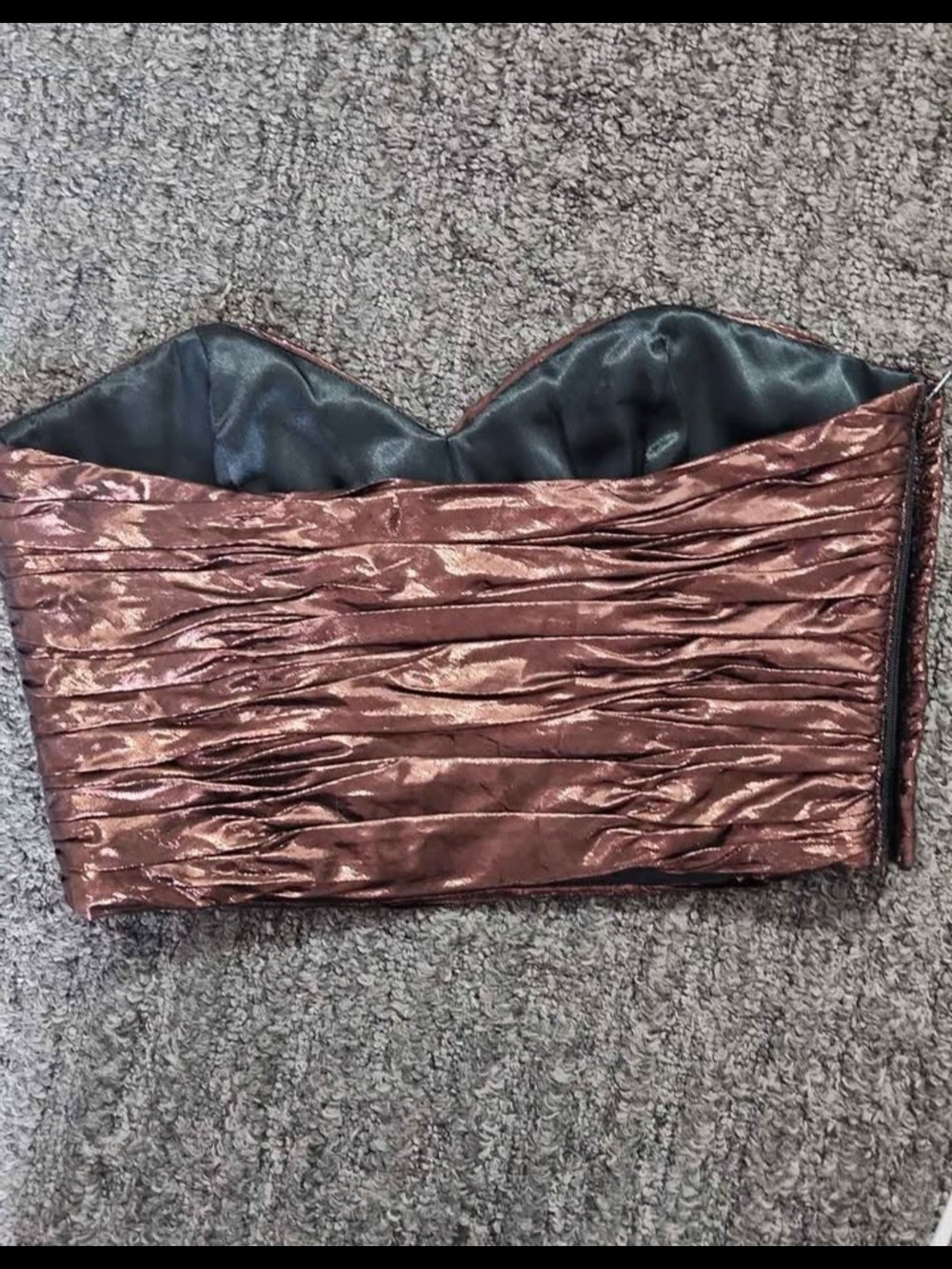 Lida Baday Metallic Bronze Twist Ruched Tube Top - Picture 5 of 8